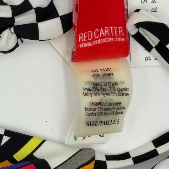 Red Carter Reversible Bikini Set With Geometric & Checkered Print NWT Small - Picture 3 of 3